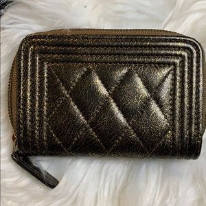 CHANEL Bags - Authentic Chanel Le Boy Metallic ZIP Cardholder CHANEL Bags - Authentic Chanel Le Boy Metallic ZIP Cardholder